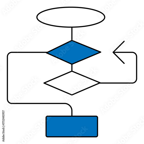 Data Science Algorithm Flowchart Vector Icon Design
