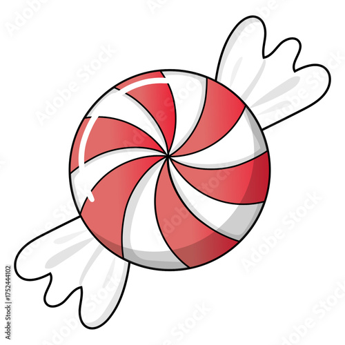 a graphic illustration of a candy that uses vector graphics, meaning it's a scalable digital image that can be resized without losing quality