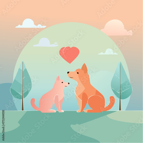 Pets love cats and dogs 