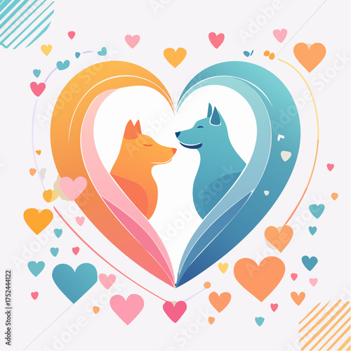 Pets love cats and dogs 