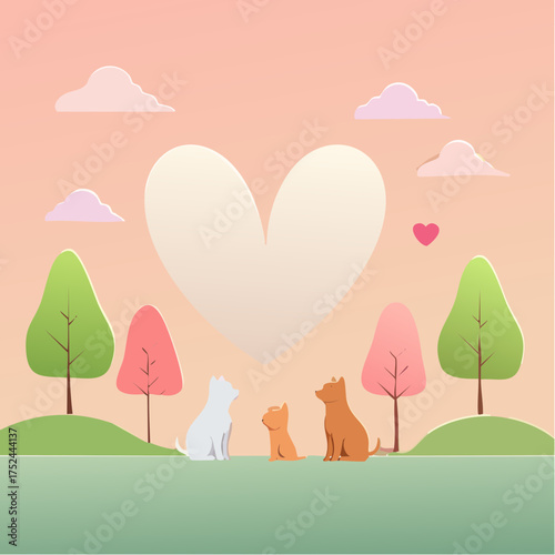 Pets love cats and dogs 