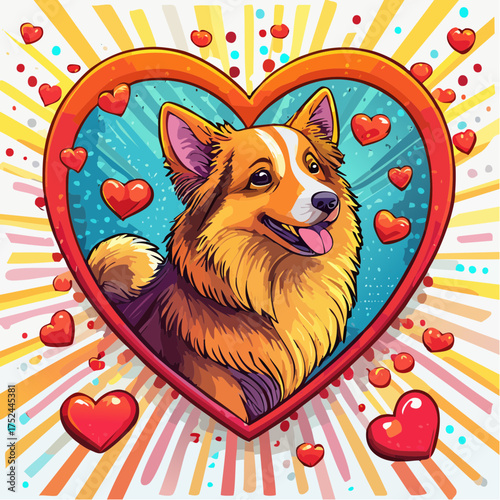 dog with heart