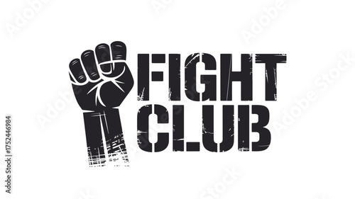 Vector art of fight club lettering with fist vector illustration