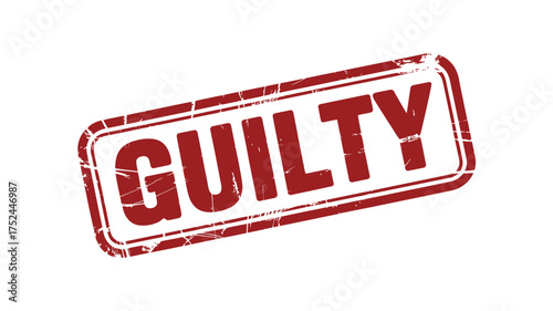 Vector art of guilty stamp, representing legal verdict concept