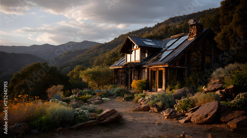 Remote off-grid home in wilderness surrounded by silence 