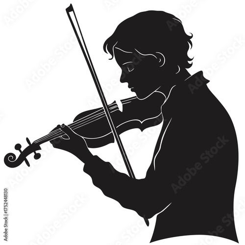 Violinist resting chin silhouette