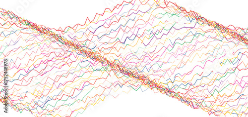 Abstract Colorful Wavy Line Noise Background Chaotic and Vibrant Rhythmic Zigzag Pattern Creating a Dynamic and Energetic Digital Texture for Modern Data and Technology Concepts