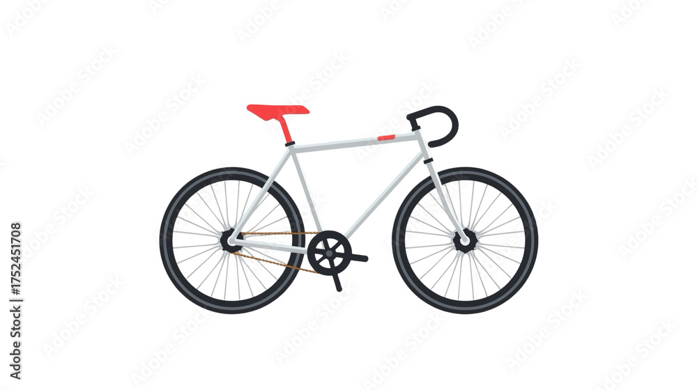 Fototapeta premium Simple Flat Style Bicycle Transportation Mode of Transport Illustration
