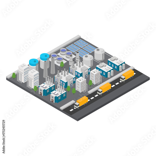 Water treatment plant clarifier isometric