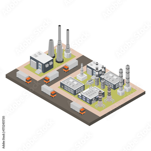 Nuclear power station isometric