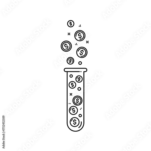 Tokenized Research Outline Icon, Science Asset Token