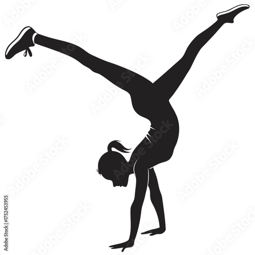 Gymnast doing split silhouette