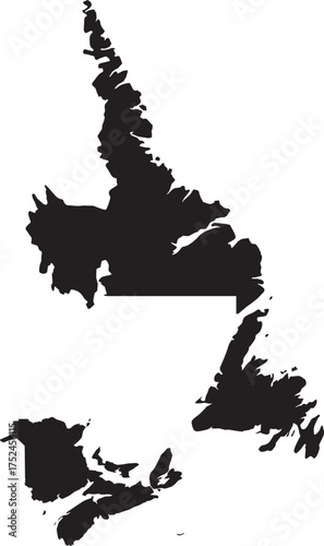 Atlantic Region of Canada Isolated Map Silhouette