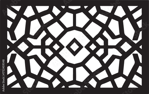 Intricate Black Geometric Pattern With Diamond Center abstract