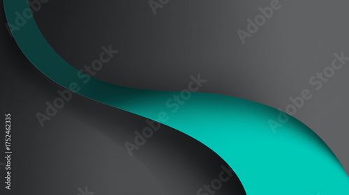 黒と青緑の流線デザイン