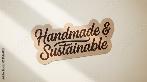 Handmade and sustainable message sign with natural light shadows
