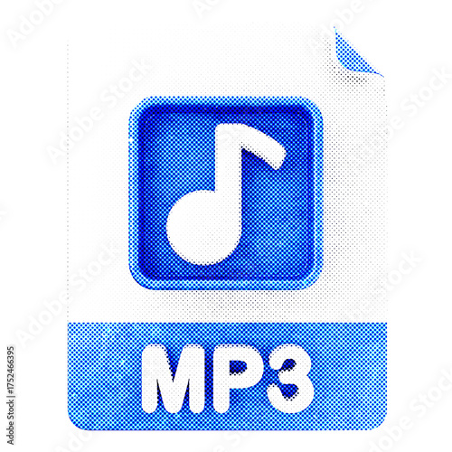 Obraz na płótnie 3d file mp3 format type icon halftone