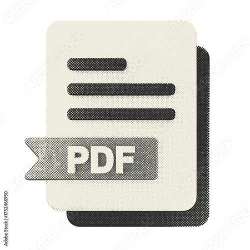 3d file data document icon PDF halftone