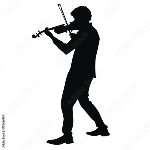 Violinist playing silhouette