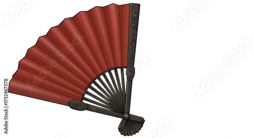 A beautiful red fan, elegantly designed for a touch of sophistication