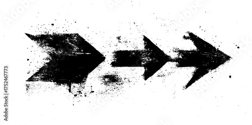 Dynamic grunge arrow stencil design for urban art and graphic projects