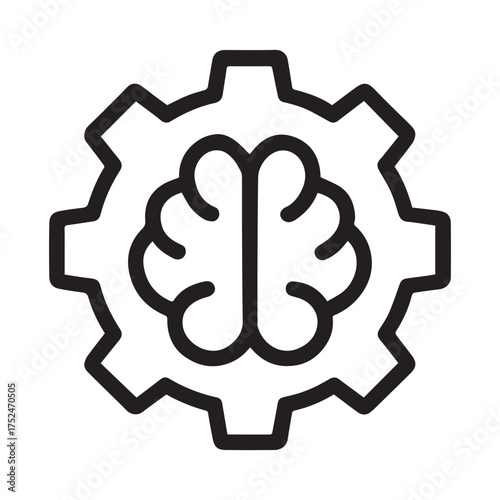 Brain Cog: An illustration of a cogwheel with a brain inside, symbolizing the mind's ability to solve problems and think logically. 