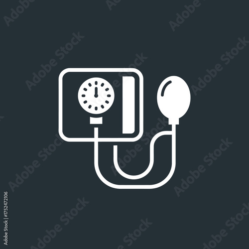 Illustration of a sphygmomanometer, a medical device used to measure blood pressure.