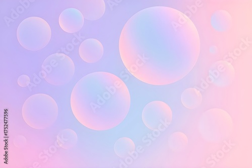 Minimalist 3D Soft pastel spheres abstract background in pink and blue tones.