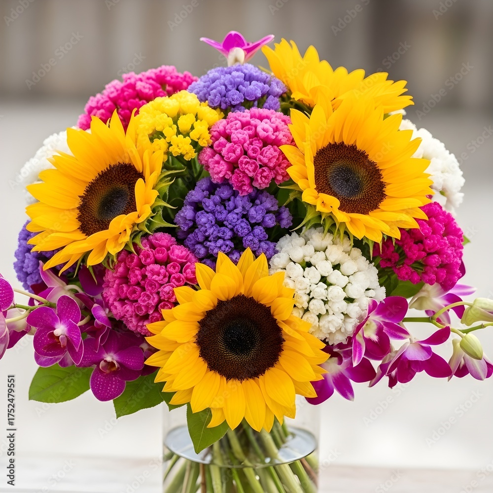 Fototapeta premium bouquet of colorful flowers