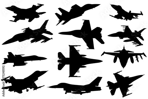 Fighter Jet silhouette vector art