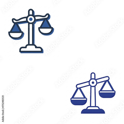 Blue Scales of Justice Icon Set for Law and Legal Concepts