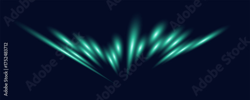Neon stripes in the form of drill, turns and swirl. Speed of light concept background. Abstract background rotational border lines.