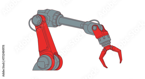 Modern robotic arm poised for automated manufacturing, industrial precision, and technological innovation, a symbol of advanced engineering and automation