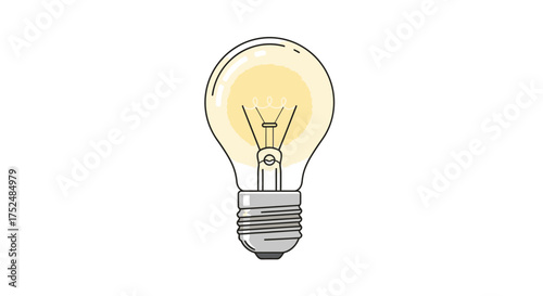Bright idea lightbulb illustration for innovation concepts, creative solutions, and energy efficiency campaigns, perfect for website graphics and business presentations
