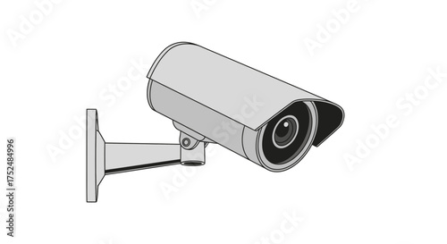A security camera is mounted on a wall, observing the surrounding area from a fixed viewpoint.