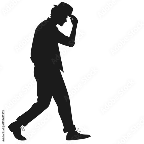 Man tipping cap silhouette