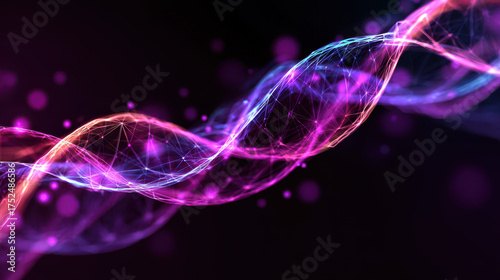 Vibrant synthetic life creation showcases mesmerizing wave of interconnected lines and glowing particles, evoking sense of wonder and innovation