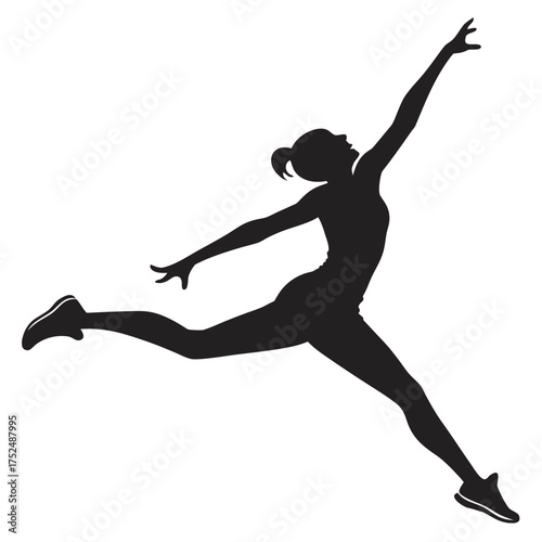 Gymnast midair silhouette