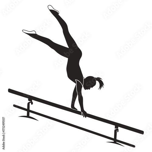 Gymnast balancing rings silhouette