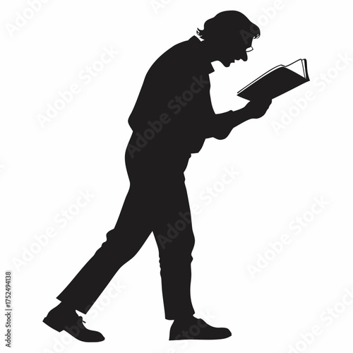 Teacher reading aloud silhouette