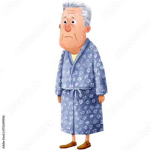 old man in bathrobe