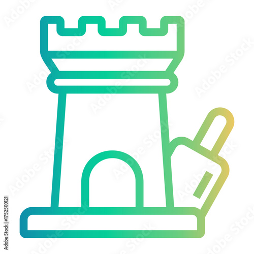 castle Line Gradient Icon