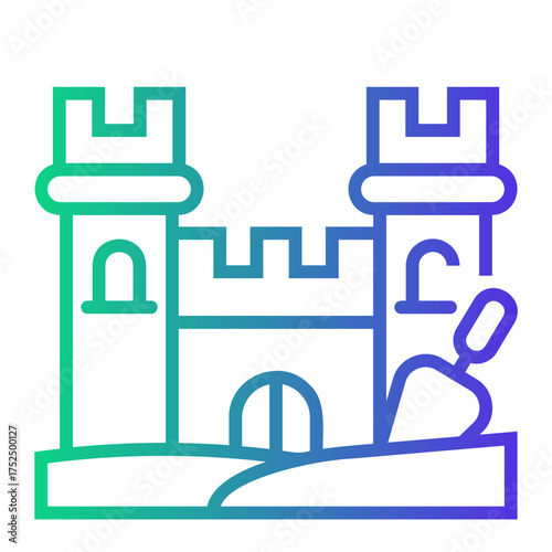 castle Line Gradient Icon