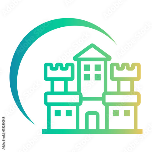 castle Line Gradient Icon