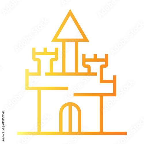 castle Line Gradient Icon