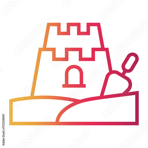castle Line Gradient Icon