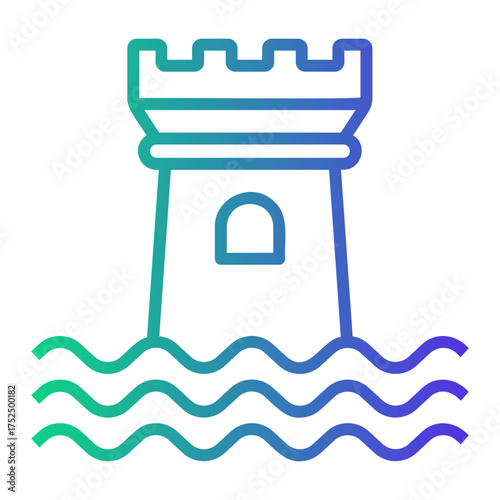 castle Line Gradient Icon