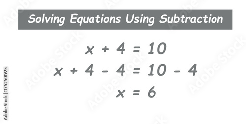 Solving Equations Using Subtraction in Mathematics.