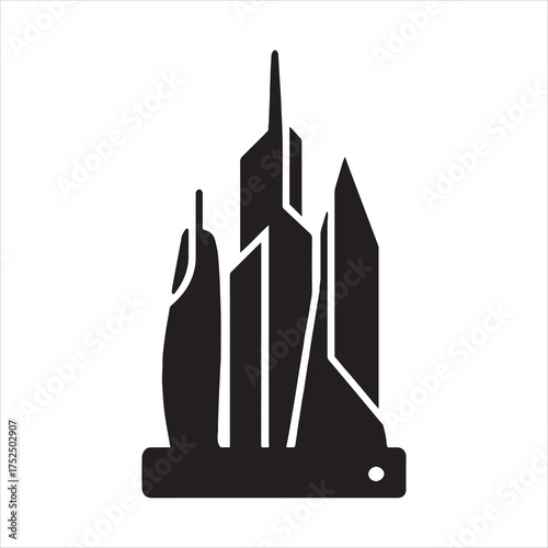 city skyline silhouette vector icon illustration on white background