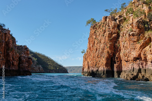 Tides up to 10 metres high create Horizontal Falls that flow sideways through two narrow gorges in the McLarty Range - Talbot Bay, WA, Australia